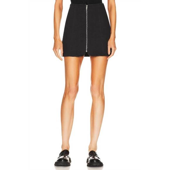 NEW FREE PEOPLE layla denim mini skirt in black - Picture 1 of 3